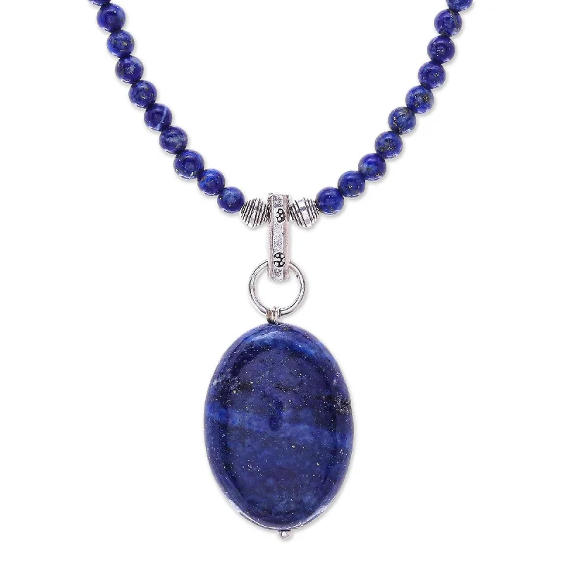 Lapis Lazuli Pendant Necklace 'Blue Lady' (Thailand)