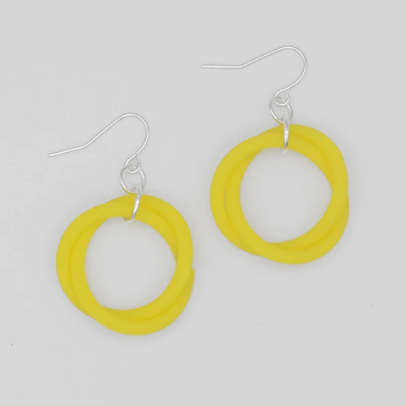 Lunar glow earrings-Yellow Cefalu Swirl Earring