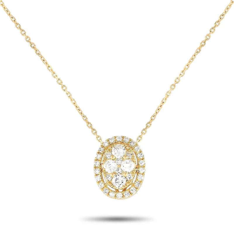 Yellow Gold 0.85ct Diamond Necklace ANK-14939-Y Length 16 Inch