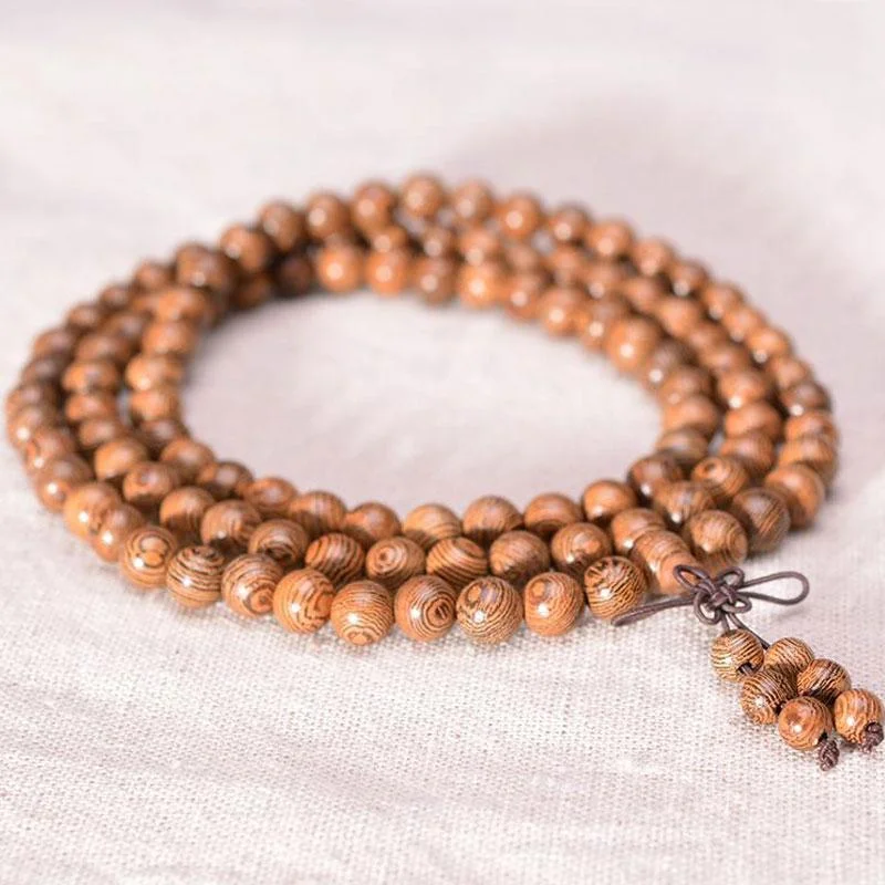 Petal carved bangles-Wood Charm Mala