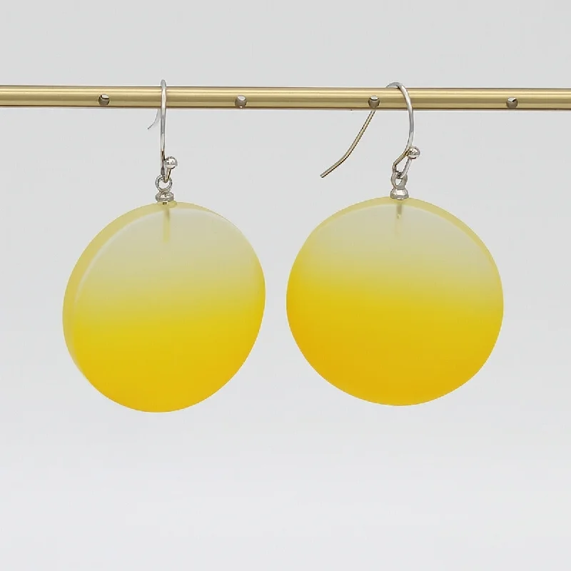 Smooth stud earrings-Yellow Fantasy Ombre Earrings