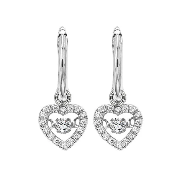 Flat badge earrings-10KT WHITE GOLD DIAMOND (1/5CTW) EARRING