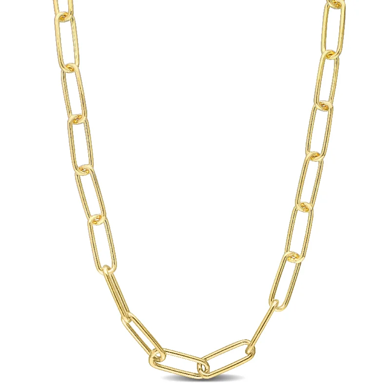 Miadora 18kt Yellow Gold Plated Sterling Silver Paperclip Necklace