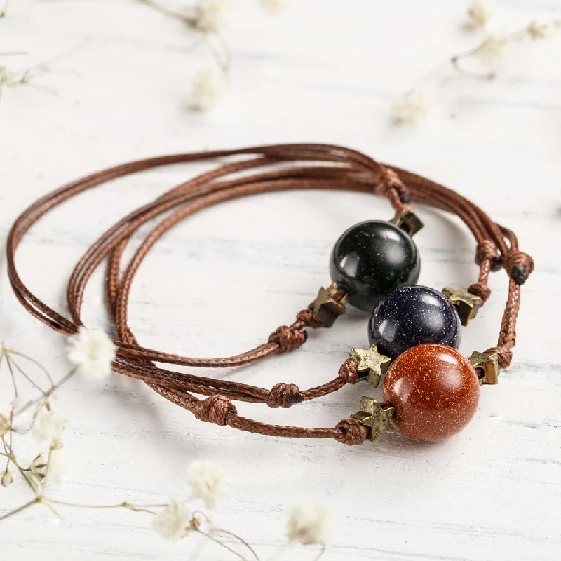 Multi-stone bangles-Goldstone Bracelet