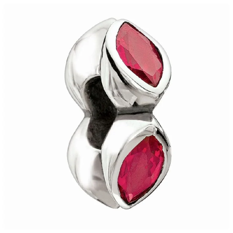 Sculpted stone engagement rings-Silver bead - Midtown Marquise - fuchsia