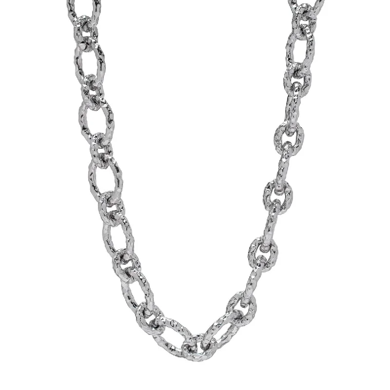 Victoria Townsend Silver Plated Textured Chain Necklace