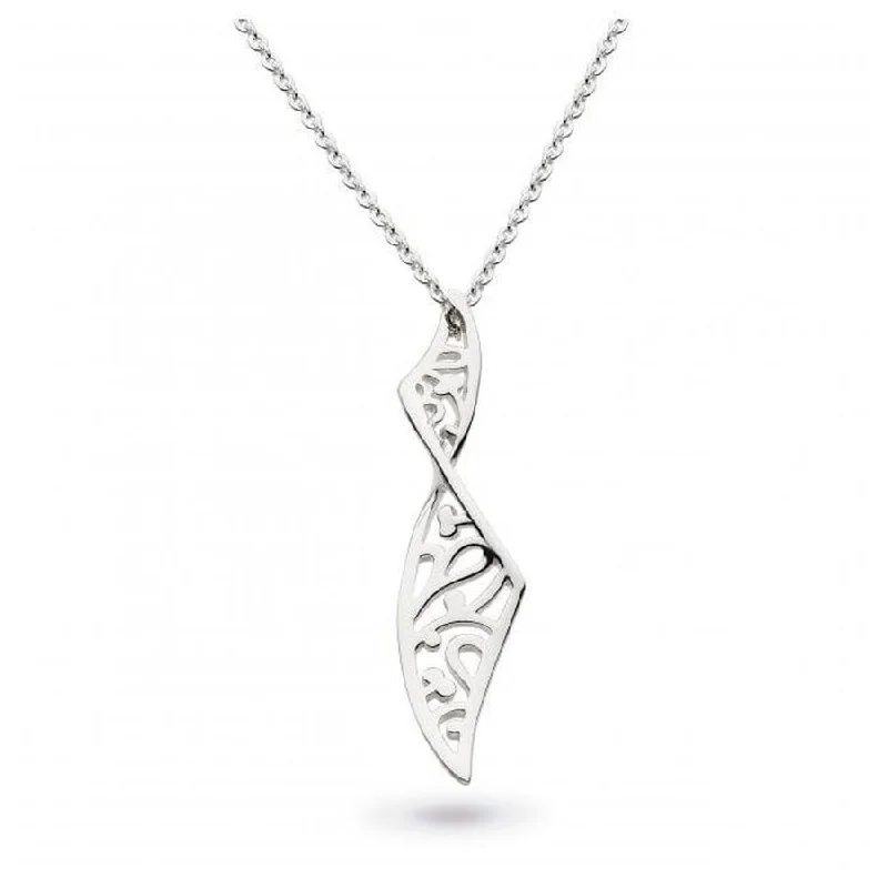 Warm clay engagement rings-Silver Blossom Flourish Twist Necklace